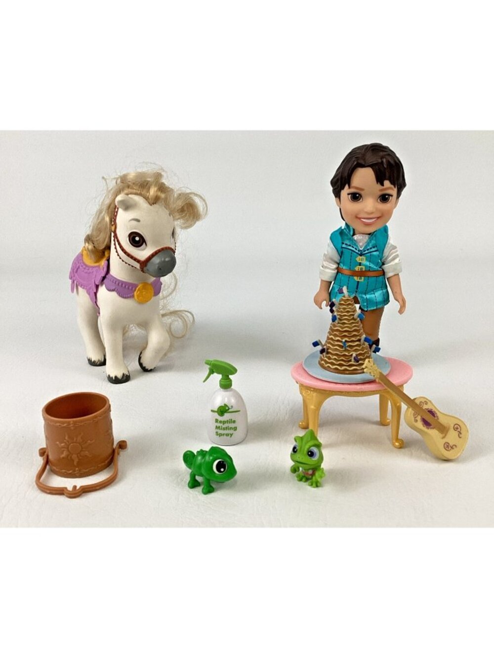 Disney Tangled Maximus Horse Flynn Rider Pascal Mini Doll w Accessories Toys Lot